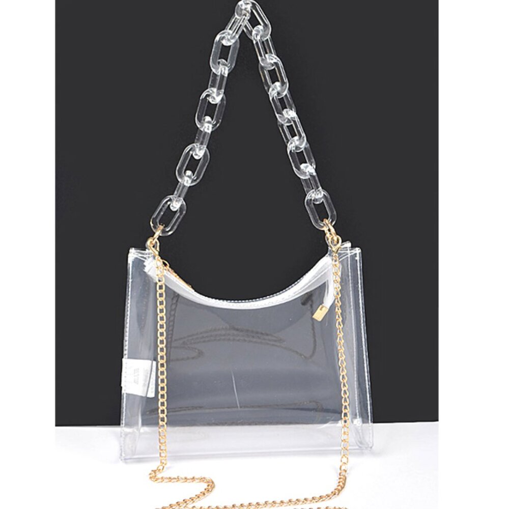 BNWT Brand New Transparent Shoulder Chain  Stadium Bag Cleared Shoulder Bag